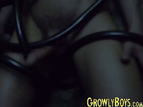 Young twink fingered by tentac1ed while furry masturbates