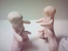 Two clay men playing and fucking animation stop motion by A55B4Nd1T.