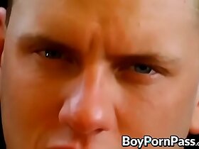 Young muscle jock cums after going to bed ass and blowjob