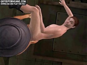 A hot ebony 3D hunk is fucking a hunk in his ass