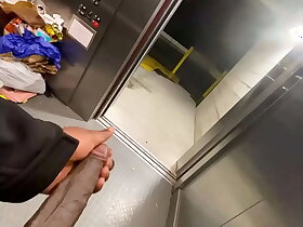 Public Elevator Got Stuck Ergo I Stroked My  Bbc (Solo Connected with Caught)