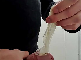 play with used cumfilled condom from from