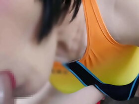 japanese crossdresser swimsuit Face Fuck1