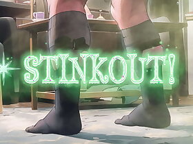 STEP GAY DAD - STINK OUT! - TRAINING IN BLACK SHEER SOCKS IS CAUSING A HUGE STINK IN Be imparted to murder LOCAL GYM