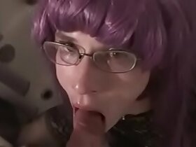 Purple become angry CD sucks amanuensis cock and swallows sperm