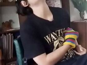 sexy school boy touching his nipples while playing guitar