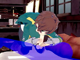 KonoSuba Yaoi Kazuma blowjob with cum in his mouth Japanese Asian Manga anime game porn gay