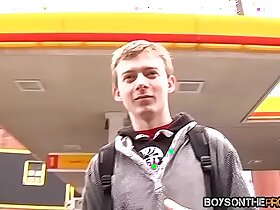 Bottom bitch Leo Paris enjoys being fucked by two twinks