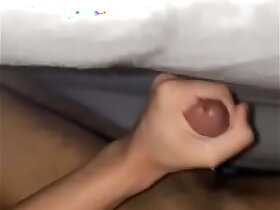 Asian twink rubs his horny cock