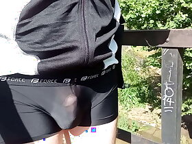 Legible cyclodress bike ride in public. Cycling in extreme weather.